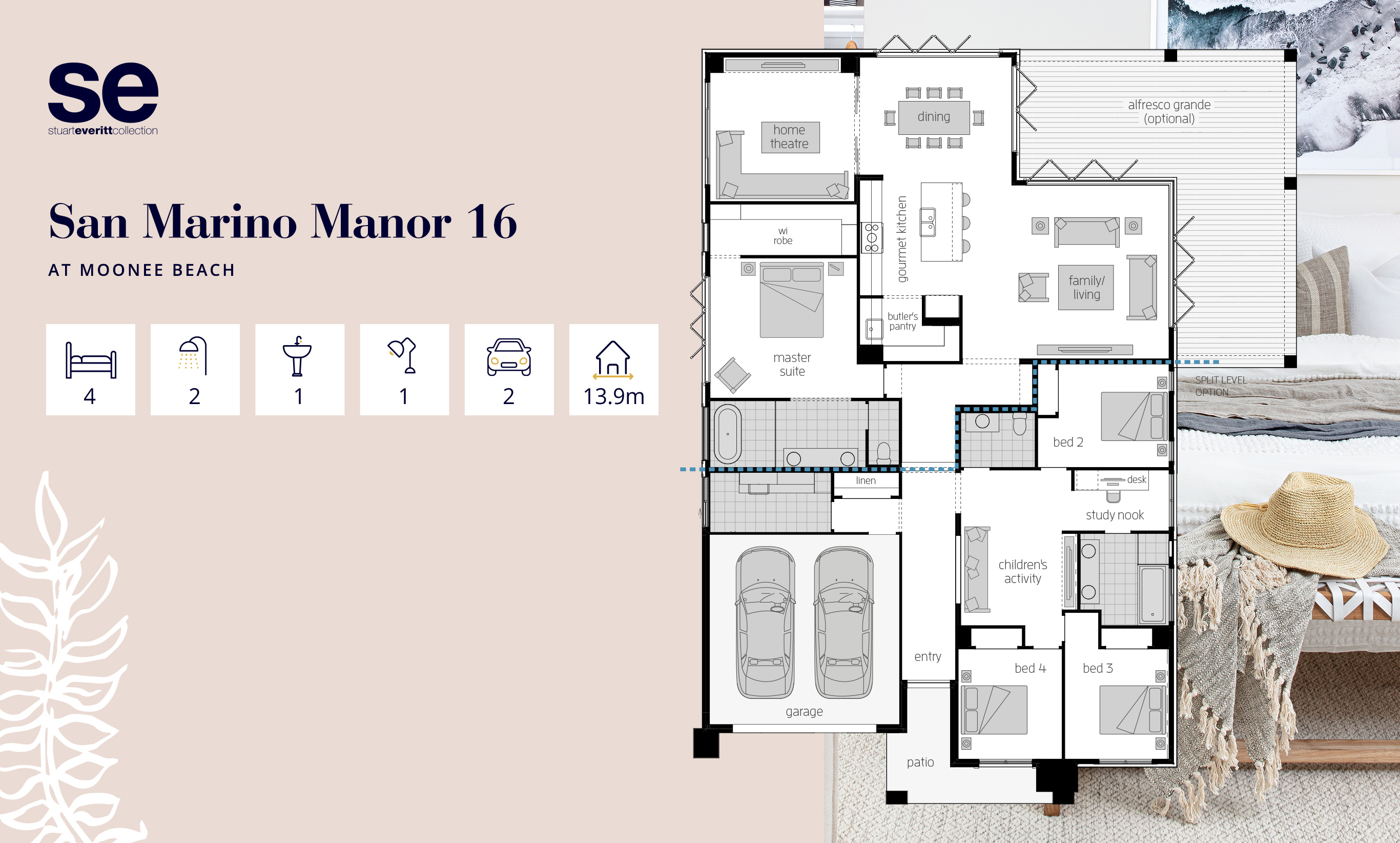 The San Marino Manor is a 4 bedroom single-storey home ideal for modern living