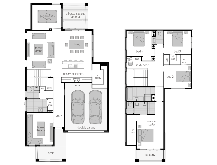 Sevilla 30- Two Storey Floor Plan- McDonald Jones