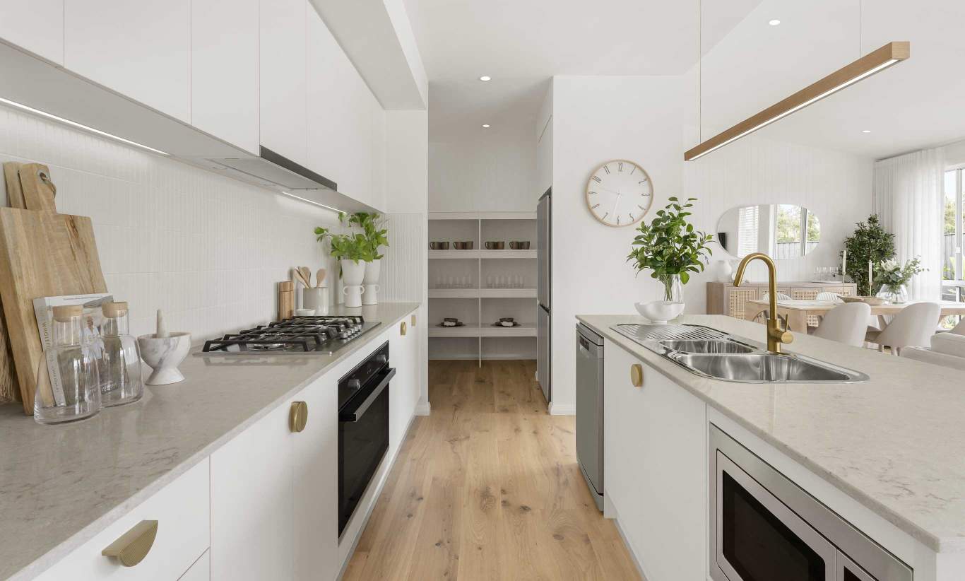 one storey home design kitchen pantry at sovereign hills nsw ibiza two