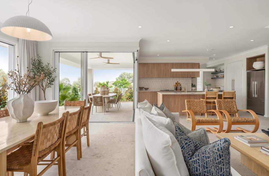 single storey home design lisbon one dining/living/alfresco wilton greens