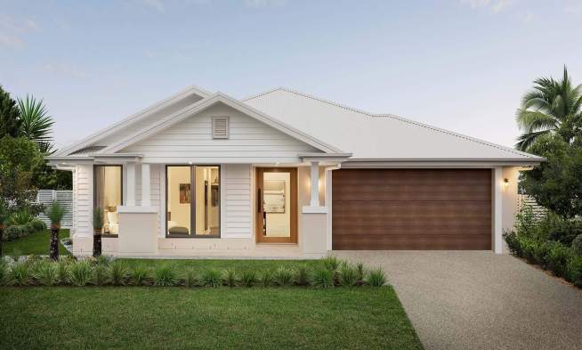 single storey home design st.tropez encore whitehaven facade at menangle park