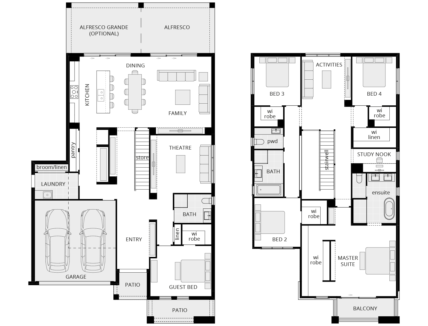 two storey home design floorplan grandeur 39 standard rhs