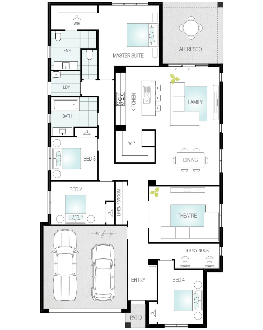 single storey home design ibiza three floorplan rhs