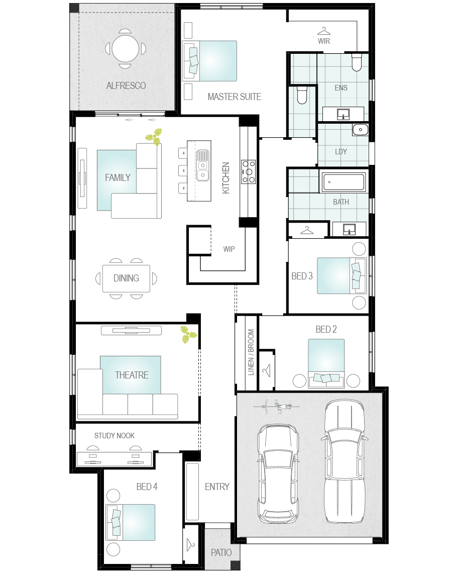 single storey home design ibiza three floorplan rhs