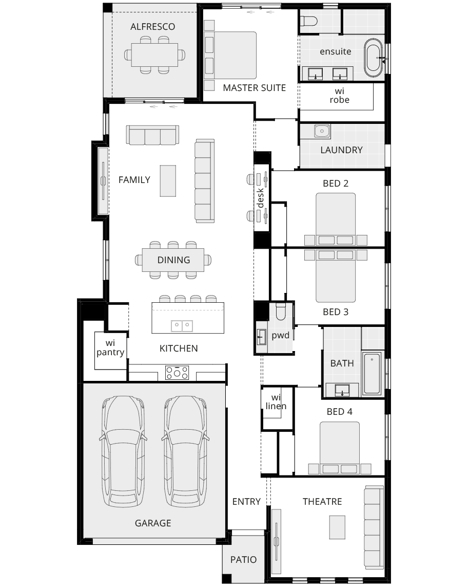 single storey home design wyndham standard floorplan rhs