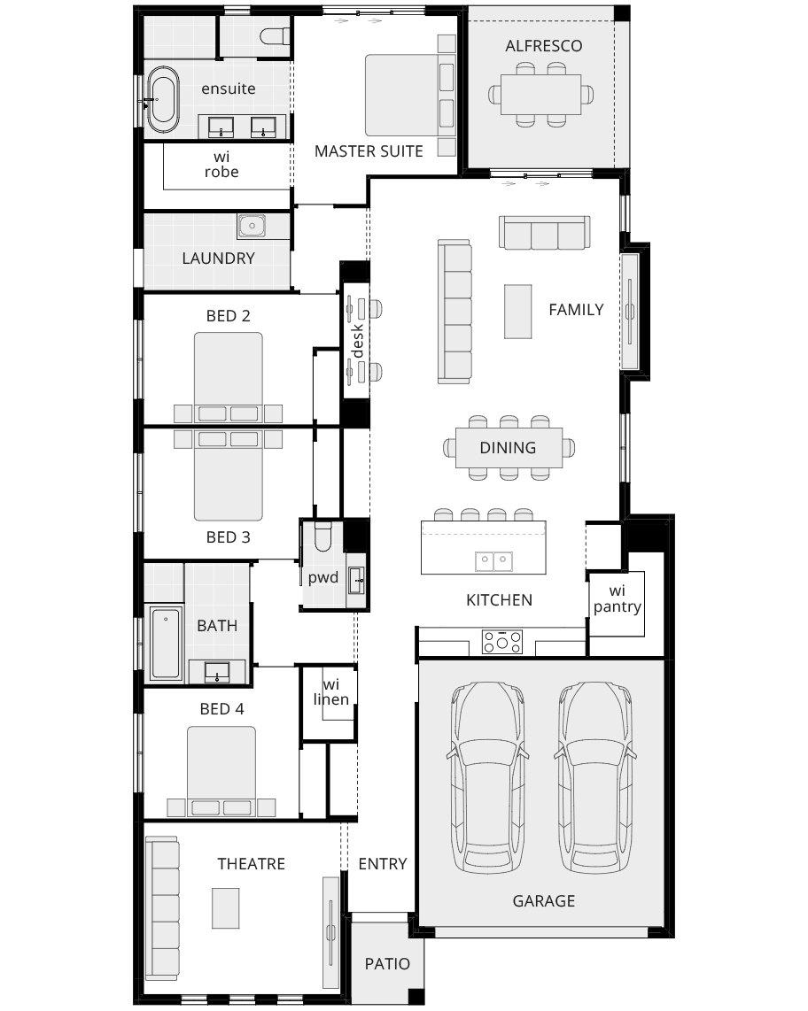 single storey home design wyndham standard floorplan rhs