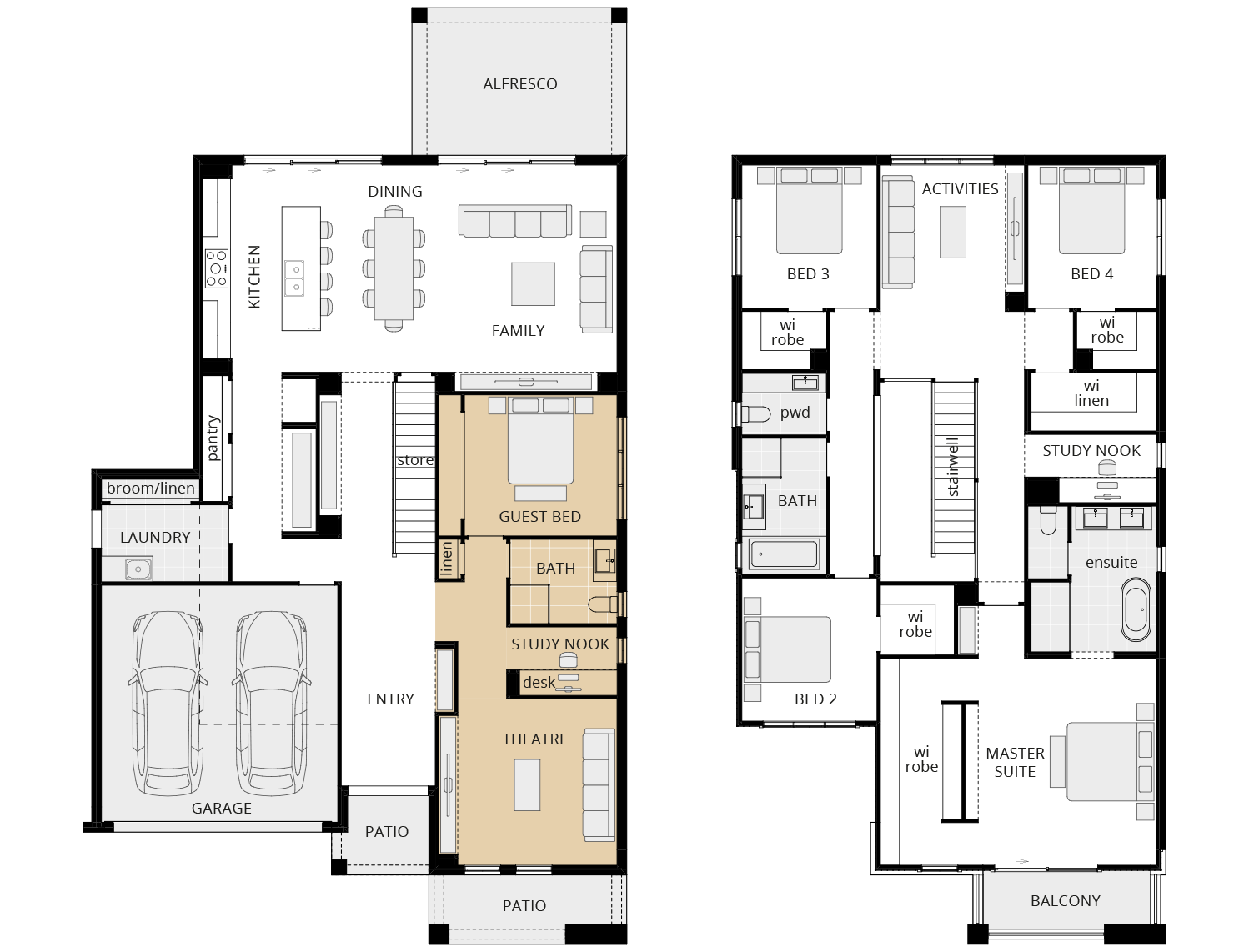 two storey floorplan grandeur 39 option floorplan alternate guest bedroom rhs