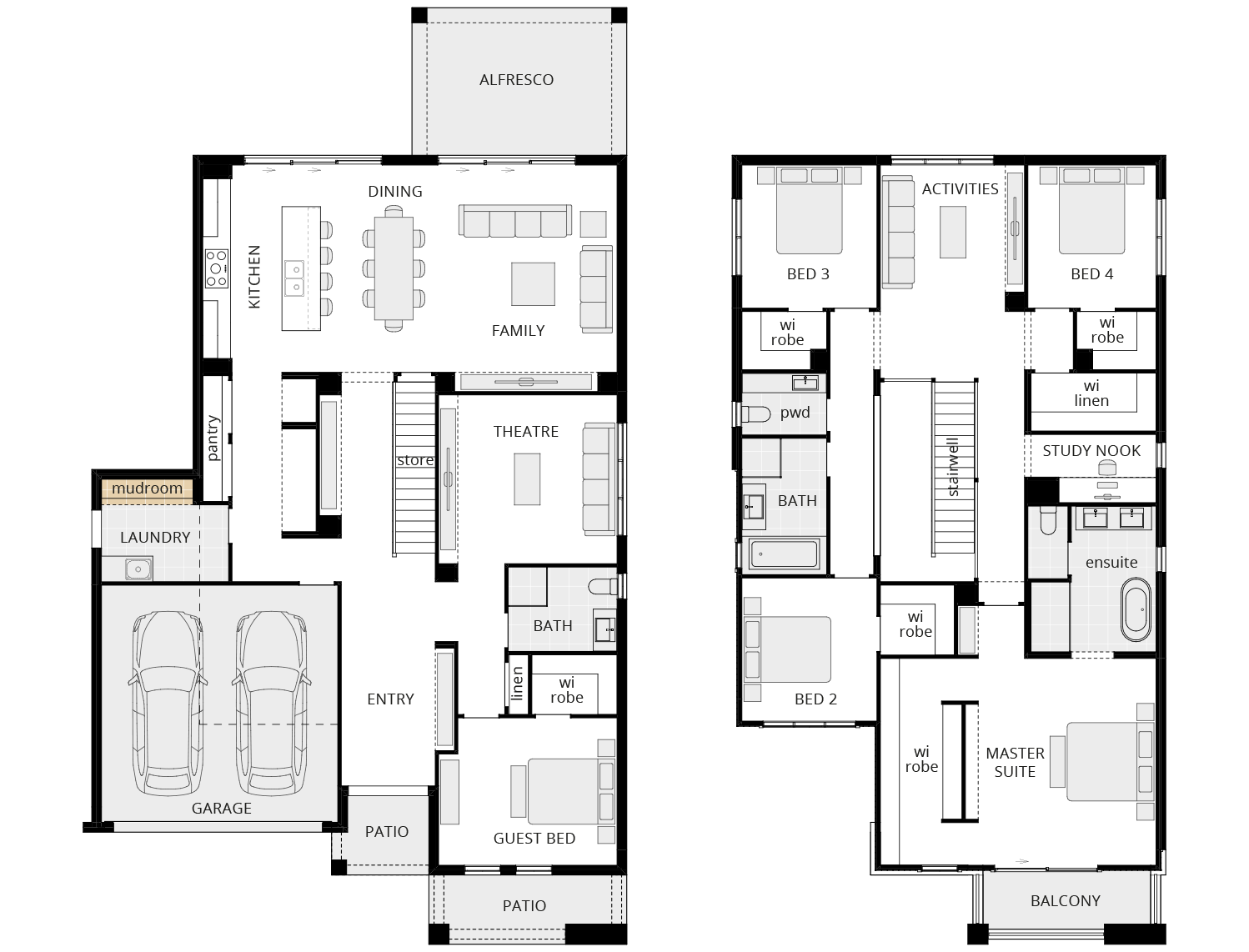 two storey home design grandeur 39 option mud room rhs