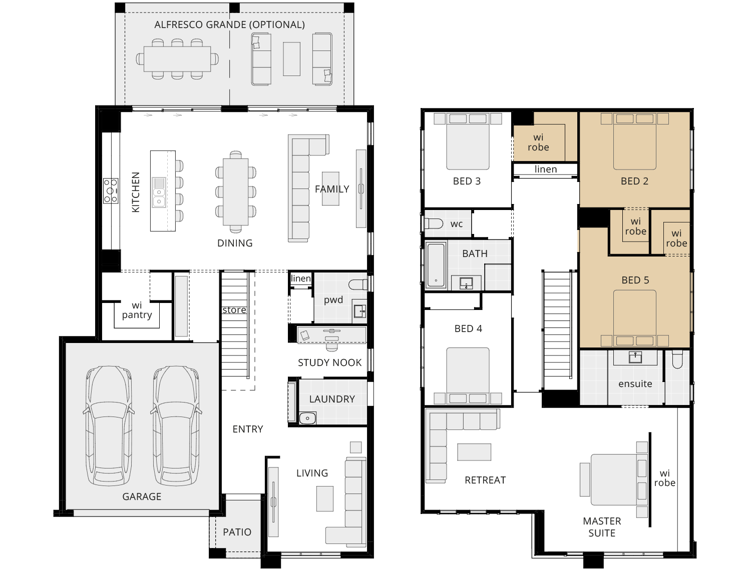 two storey home design lagos option floorplan fifth bedroom rhs