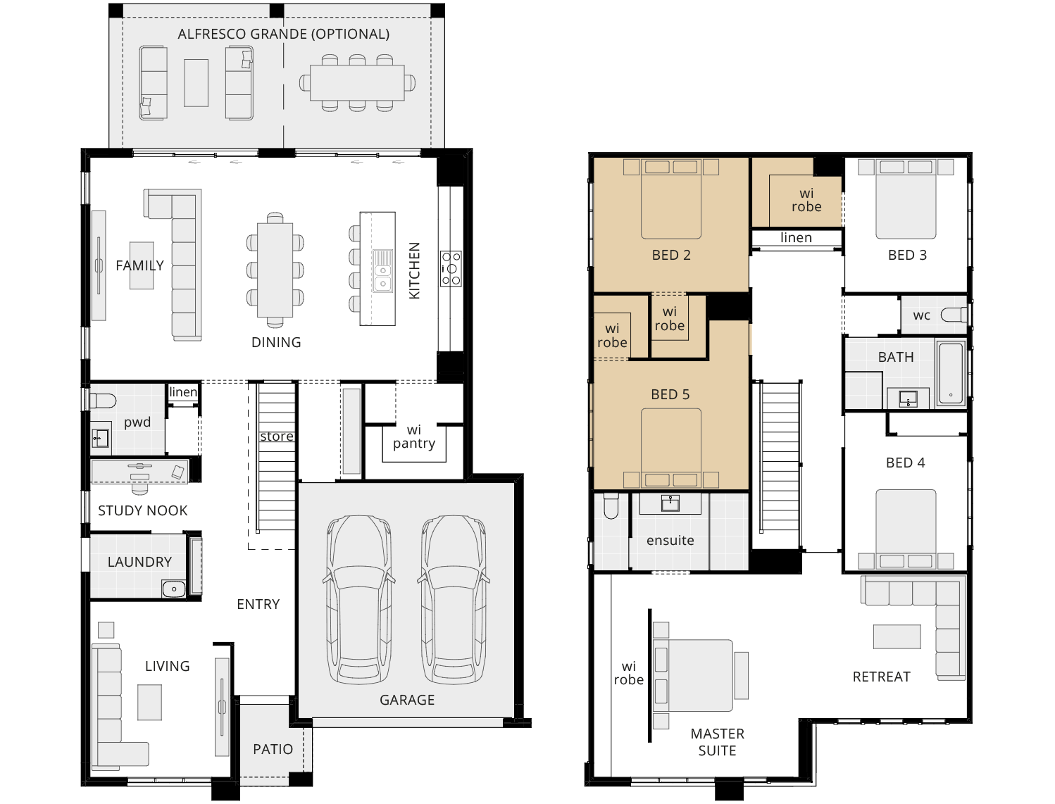 two storey home design lagos option floorplan fifth bedroom rhs