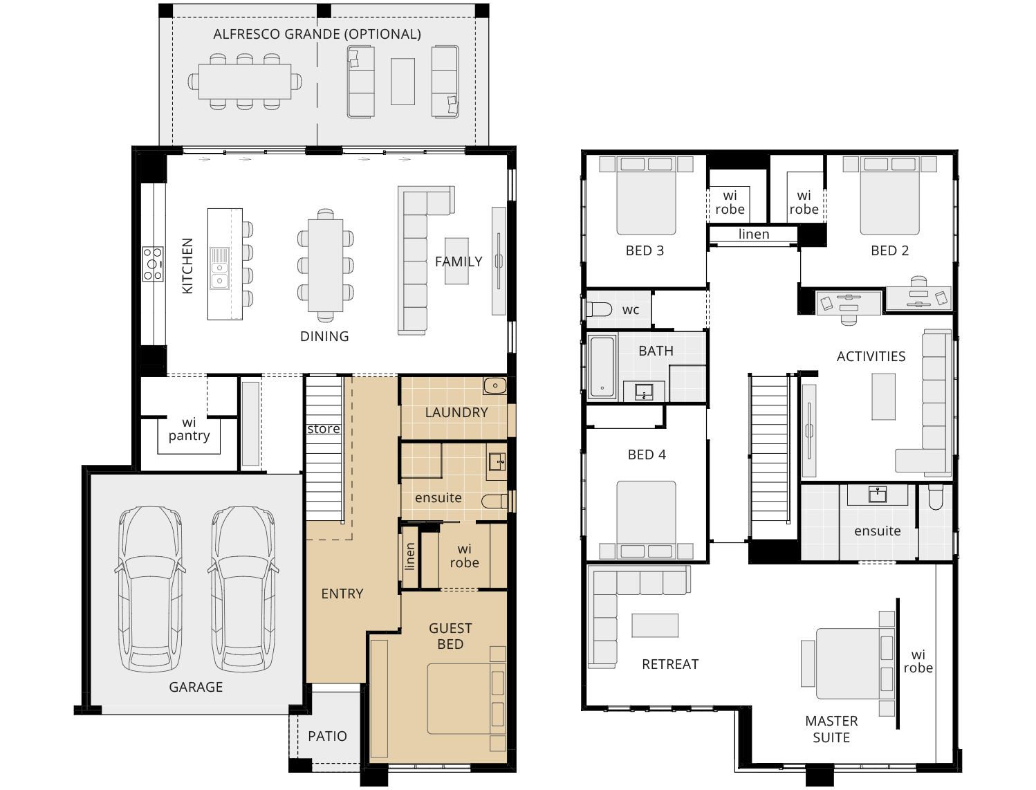 double storey home design lagos option floorplan guest bedroom rhs