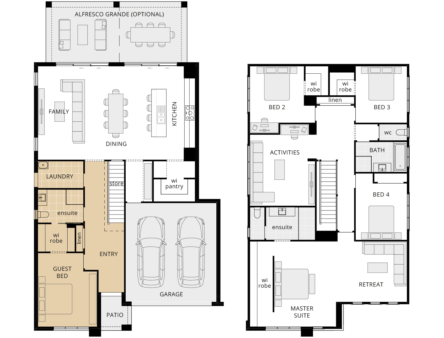 double storey home design lagos option floorplan guest bedroom rhs