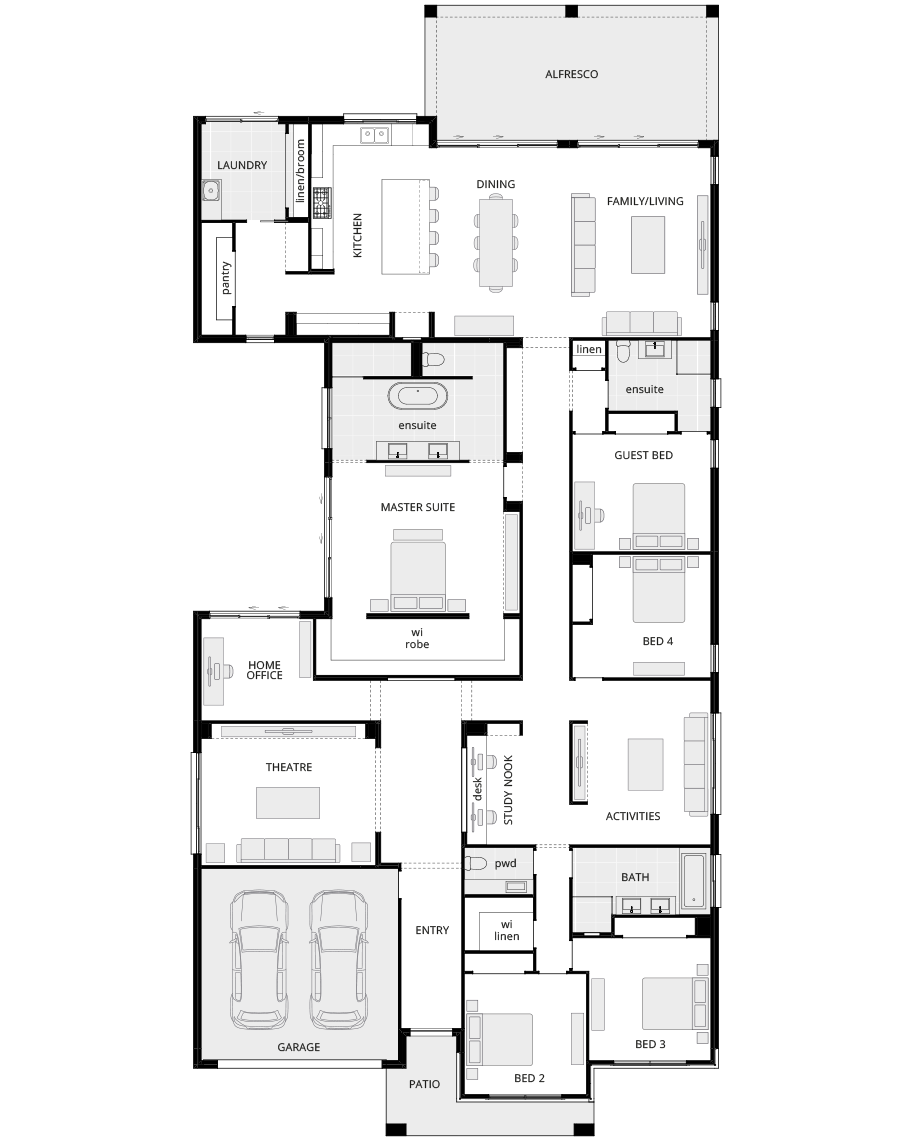 single storey home design anchorage manor standard floorplan rhs