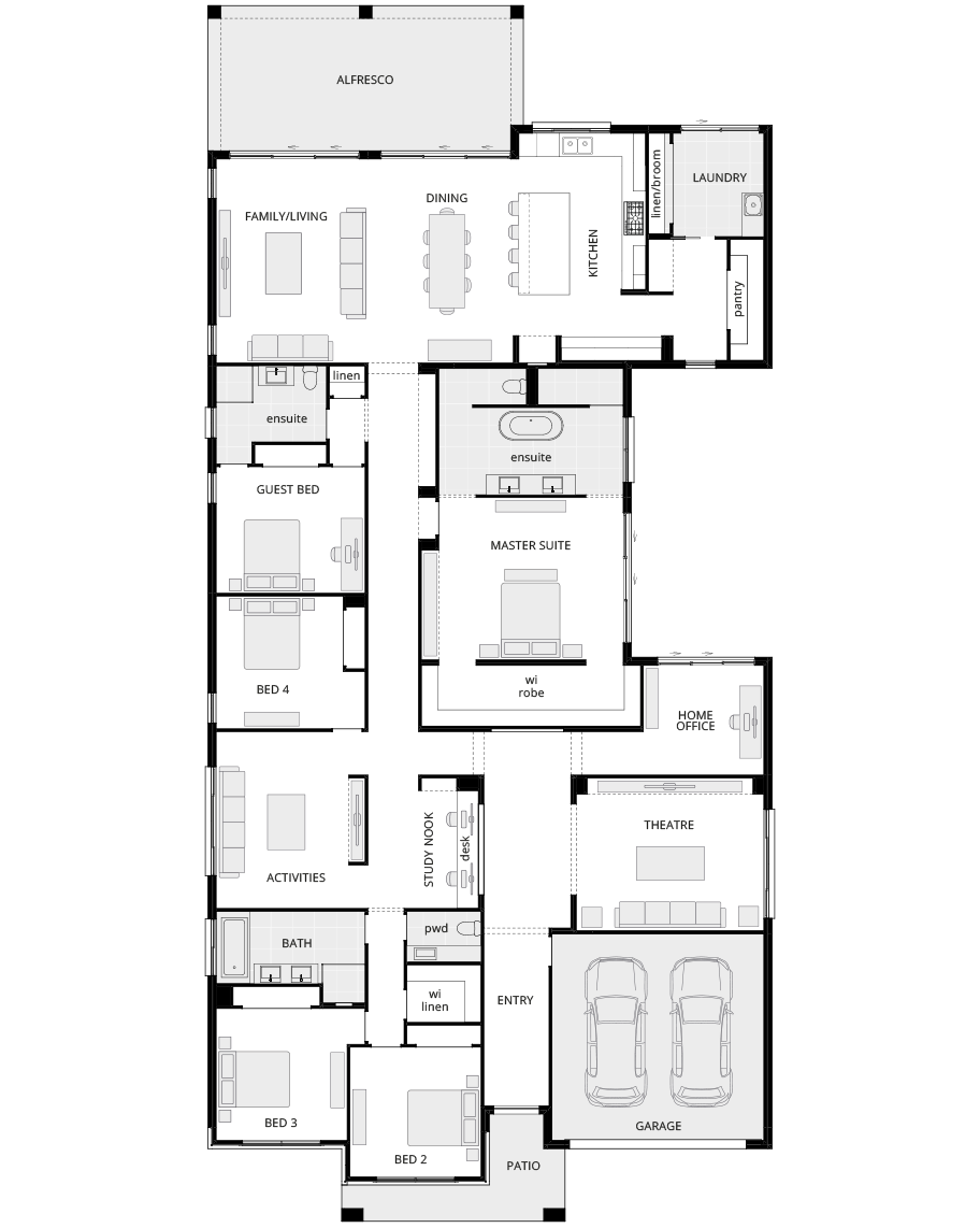 single storey home design anchorage manor standard floorplan rhs