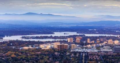 The city of Canberra, Australia in Autumn.