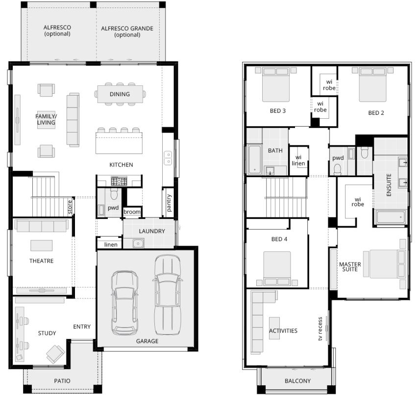 Panorama 36 Standard Floorplan Two Storey 