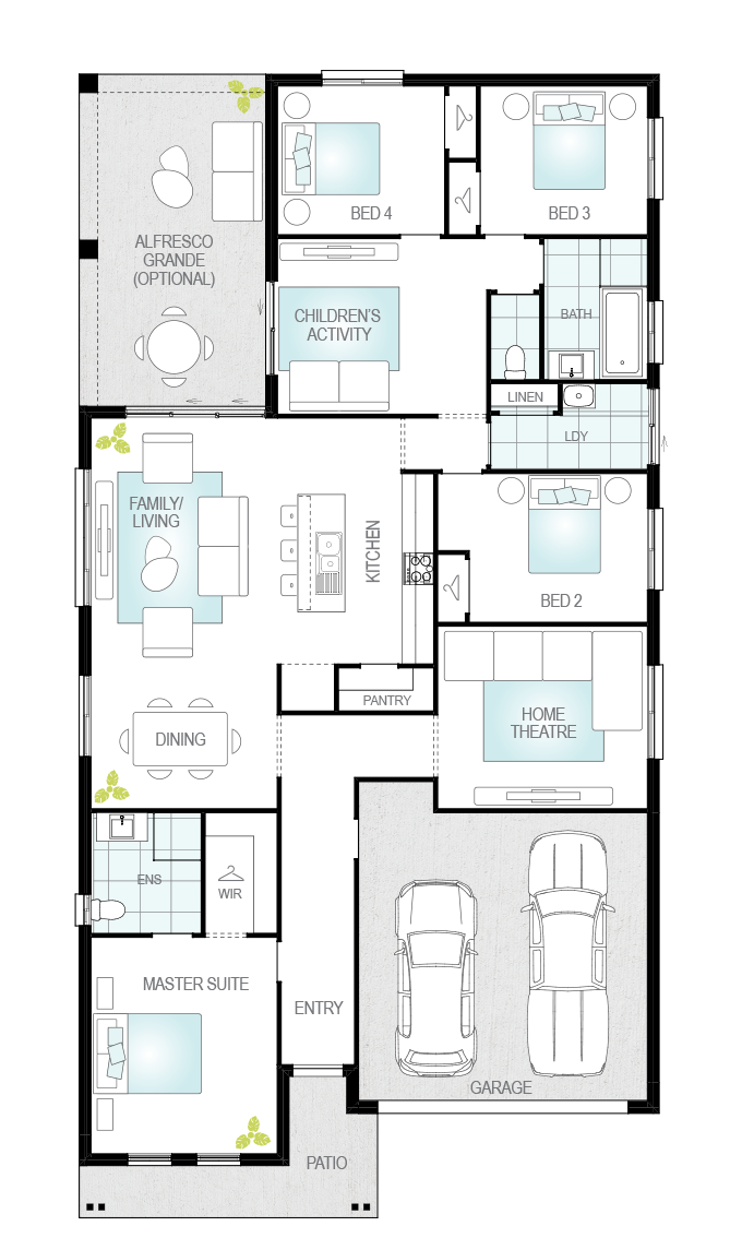 Almeria Four- Single Storey Floor Plan- McDonald Jones