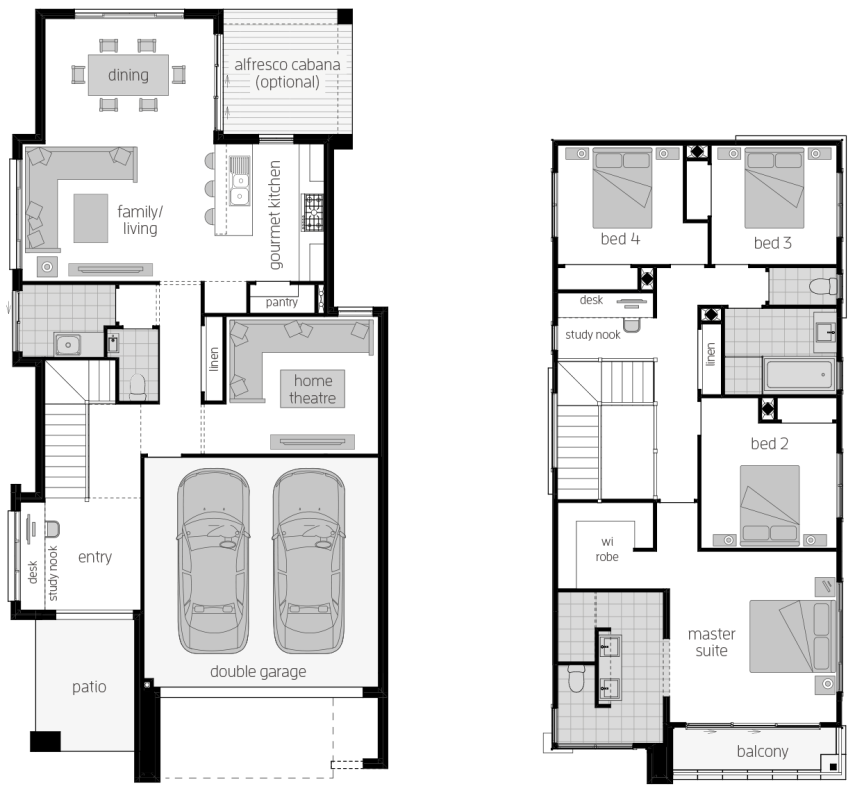 Architectural New Home Designs - Lancaster Double Storey New Home Design