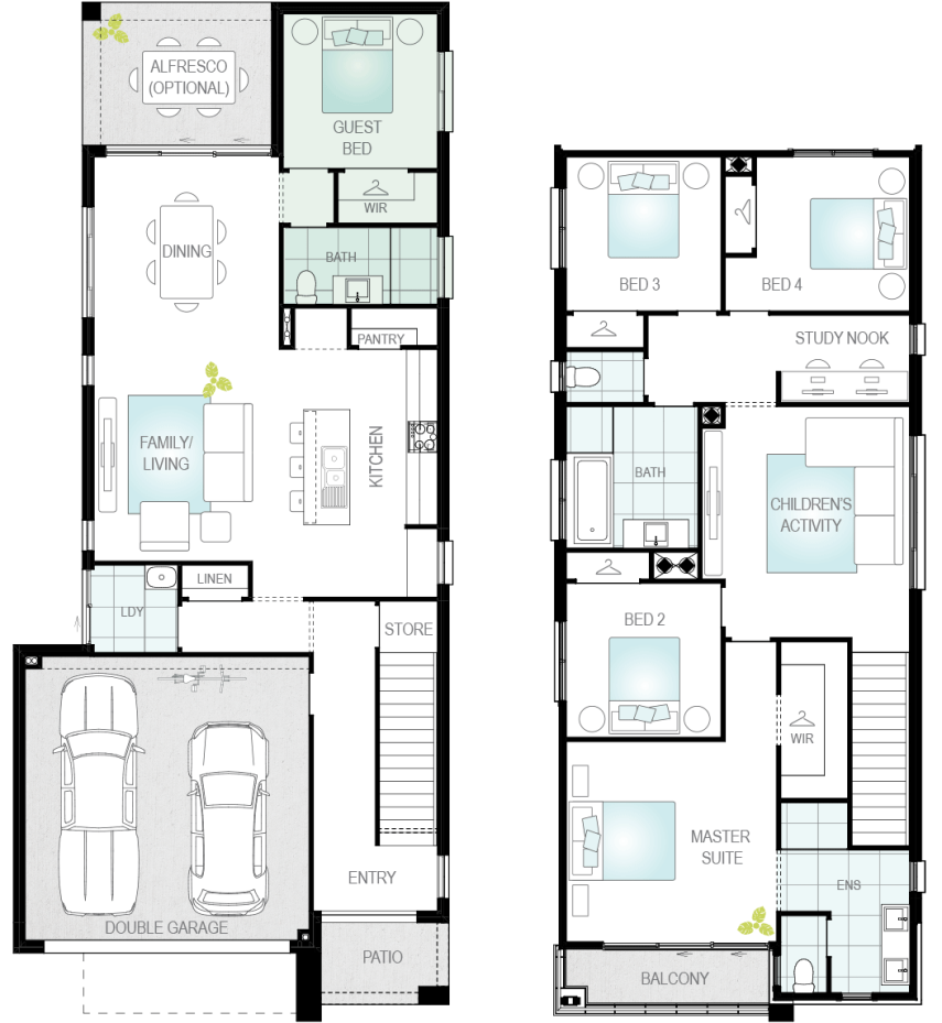 Luka Two- Two Storey Upgrade Floor Plan- McDonald Jones