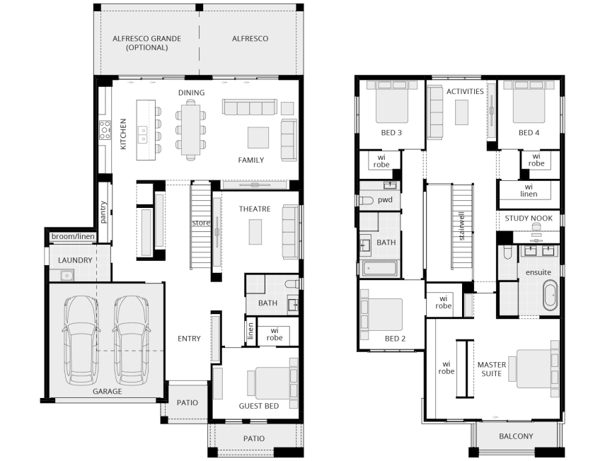 Grandeur 39 - Standard floorplan lhs