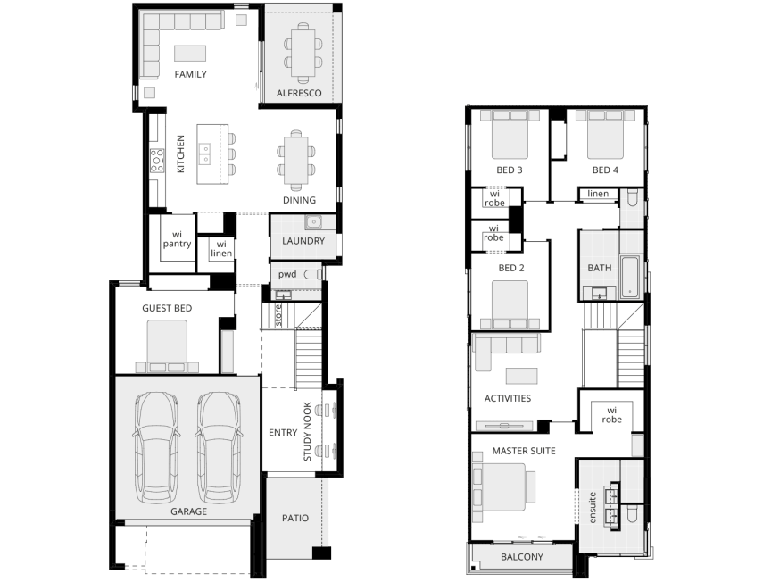 two storey home design lancaster 31 floorplan lhs