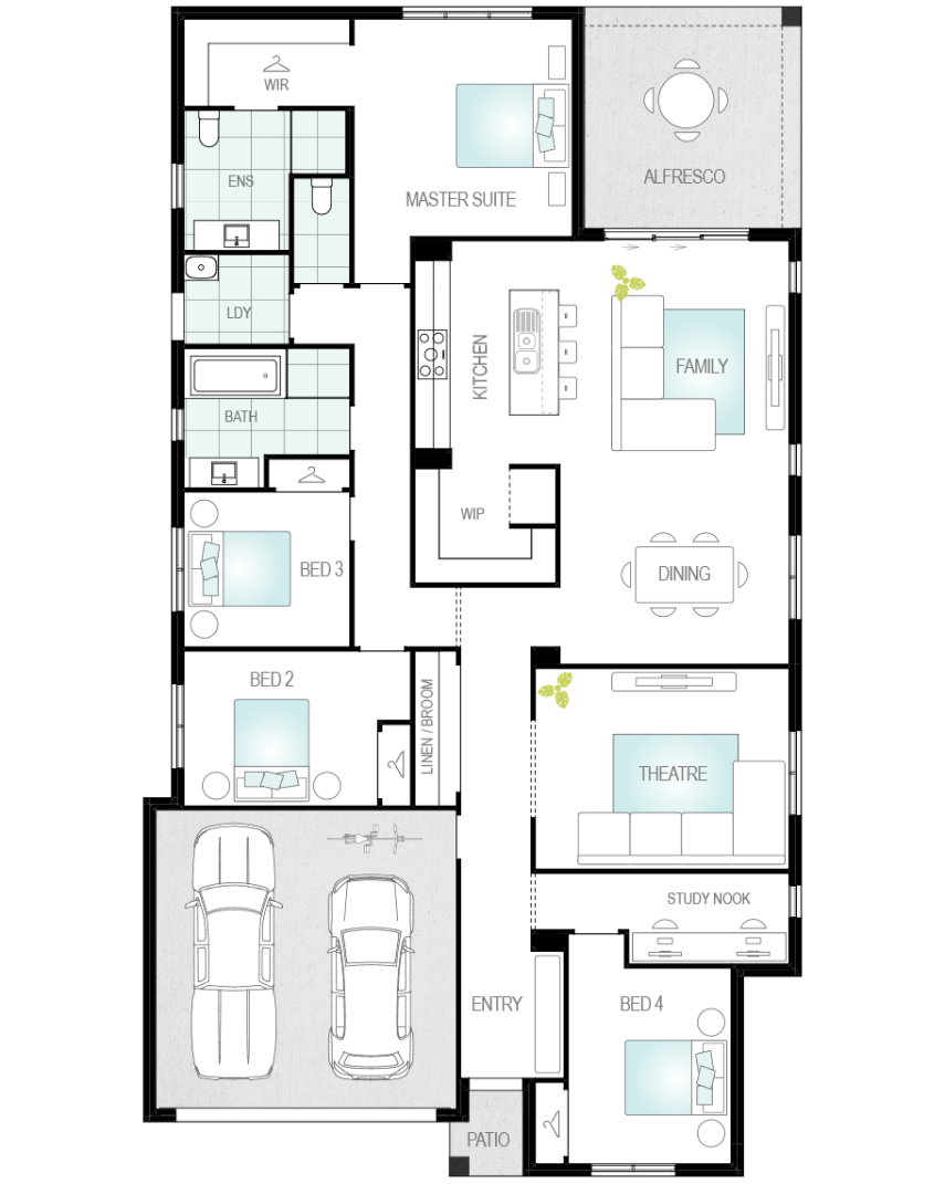 single storey home design ibiza three floorplan lhs