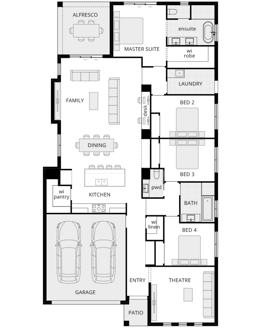 single storey home design wyndham standard floorplan lhs