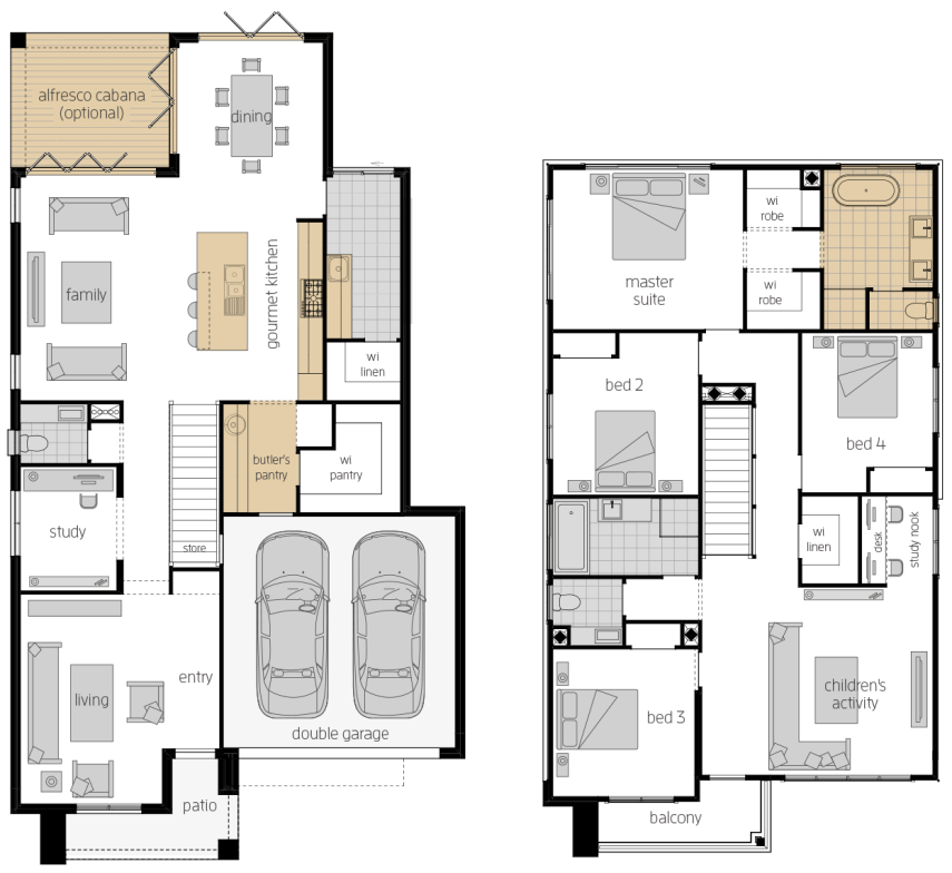 Saxonvale 33 Two - Two Storey Four Bedroom House Plan