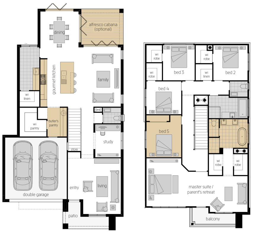 Saxonvale 33 One - Two Storey Four Bedroom House Plan