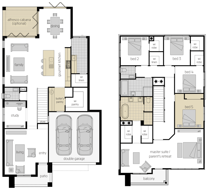 Saxonvale 33 One - Two Storey Four Bedroom House Plan