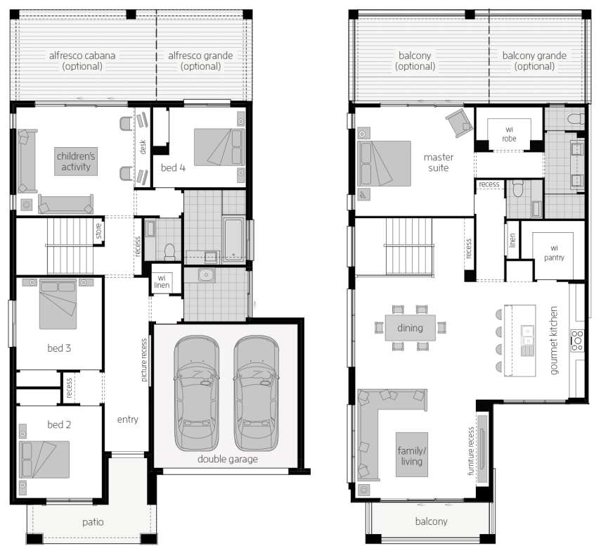 2 storey modern house designs and floor plans