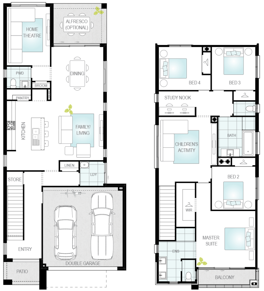 Luka Two- Two Storey Floor Plan- McDonald Jones