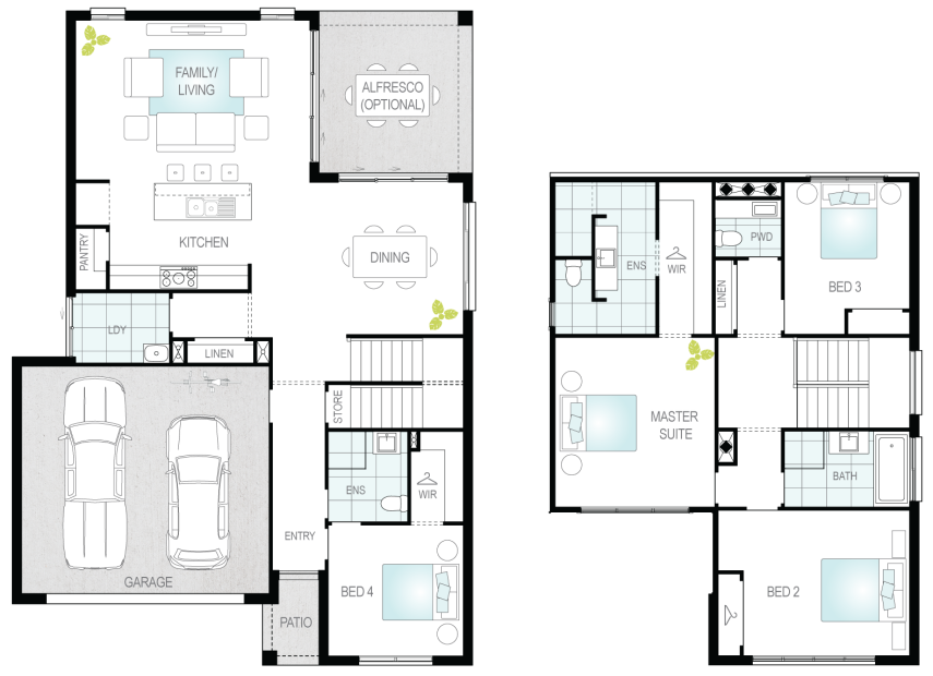 Silverstone Two- Two Storey Floor Plan- McDonald Jones