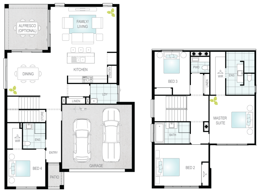 Silverstone Two- Two Storey Floor Plan- McDonald Jones