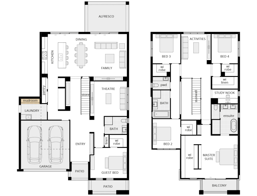 two storey home design grandeur 39 option mud room lhs