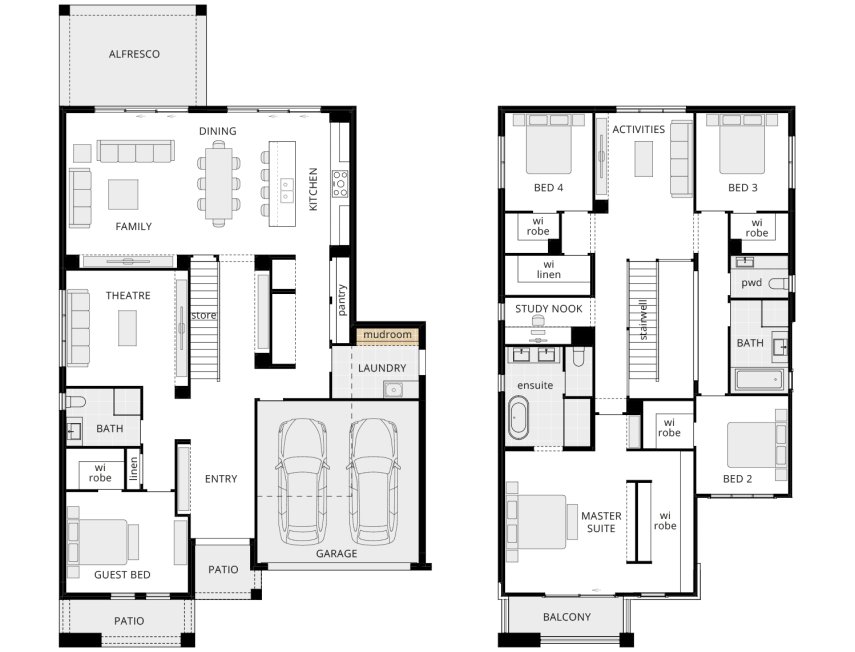 two storey home design grandeur 39 option mud room rhs