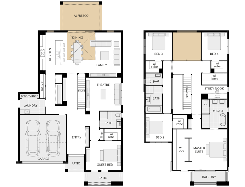 two storey home design grandeur 39 option void over dining lhs