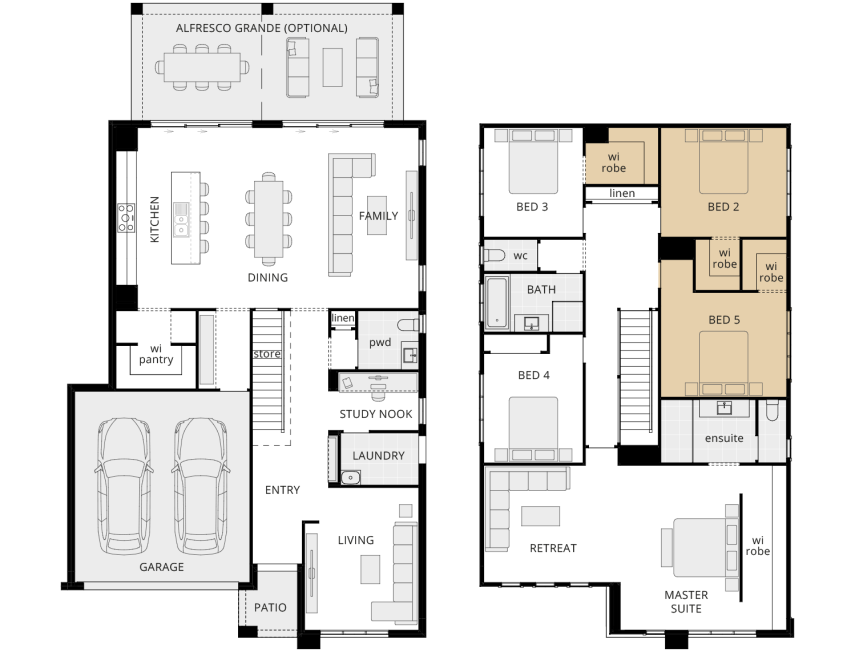 two storey home design lagos option floorplan fifth bedroom lhs