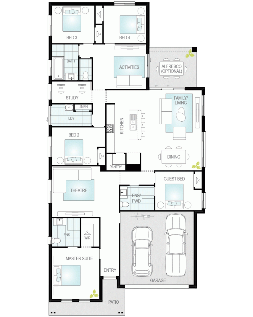 single storey home design almeria grande floorplan rhs