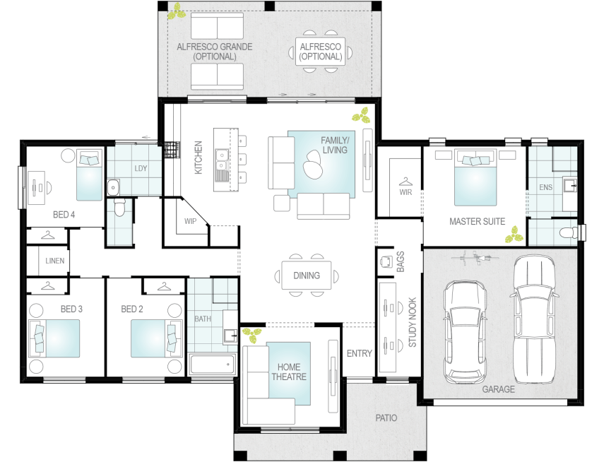 Almonte- Single Storey Floor Plan- McDonald Jones