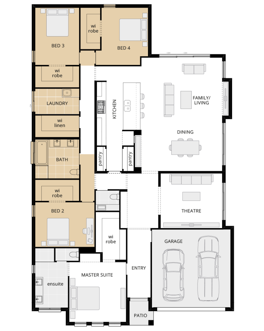 single storey home design retreat grande upgrade floorplan no activities option rhs