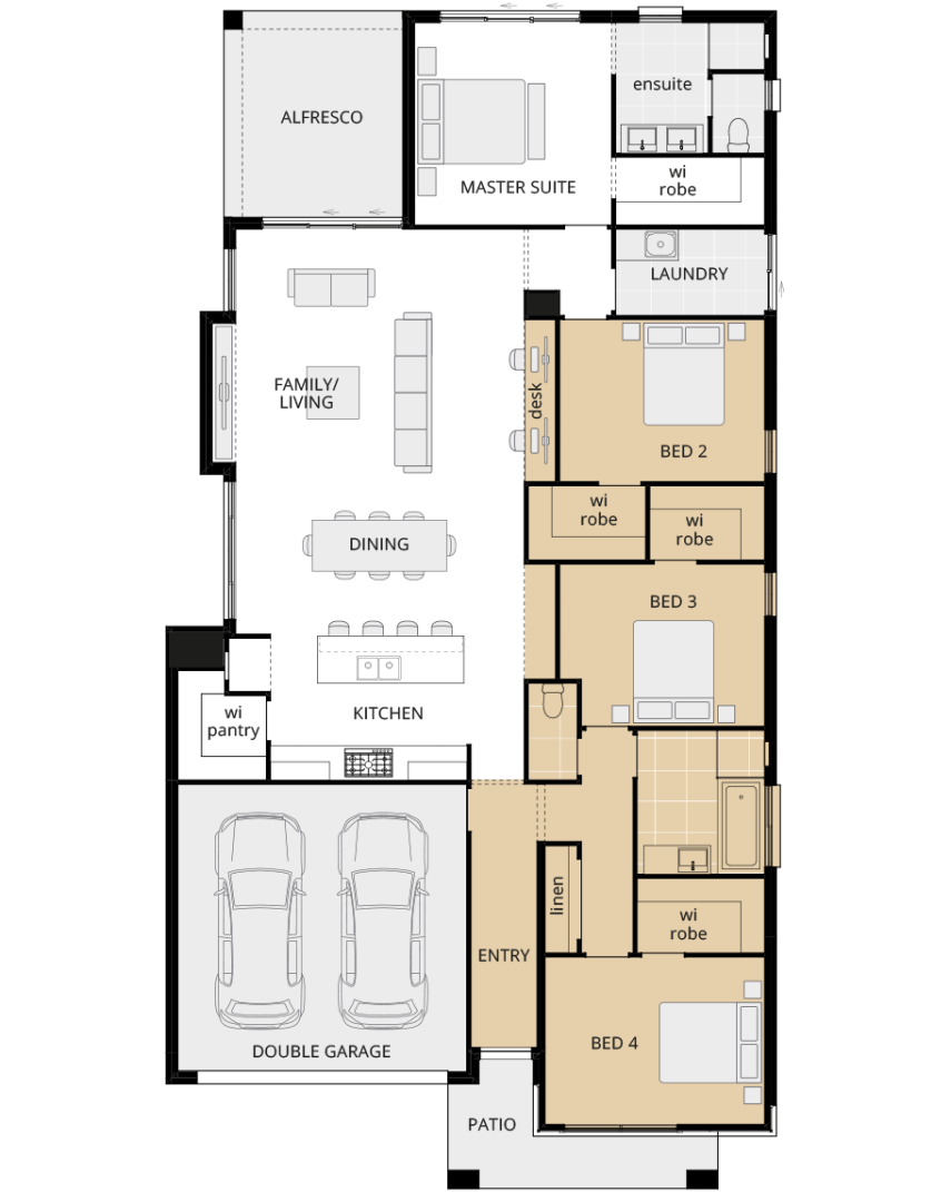 single storey home design riviera grande floorplan no theatre option lhs