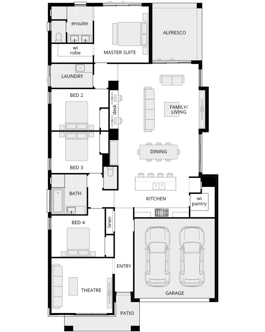 single storey home design riviera grande standard floorplan rhs