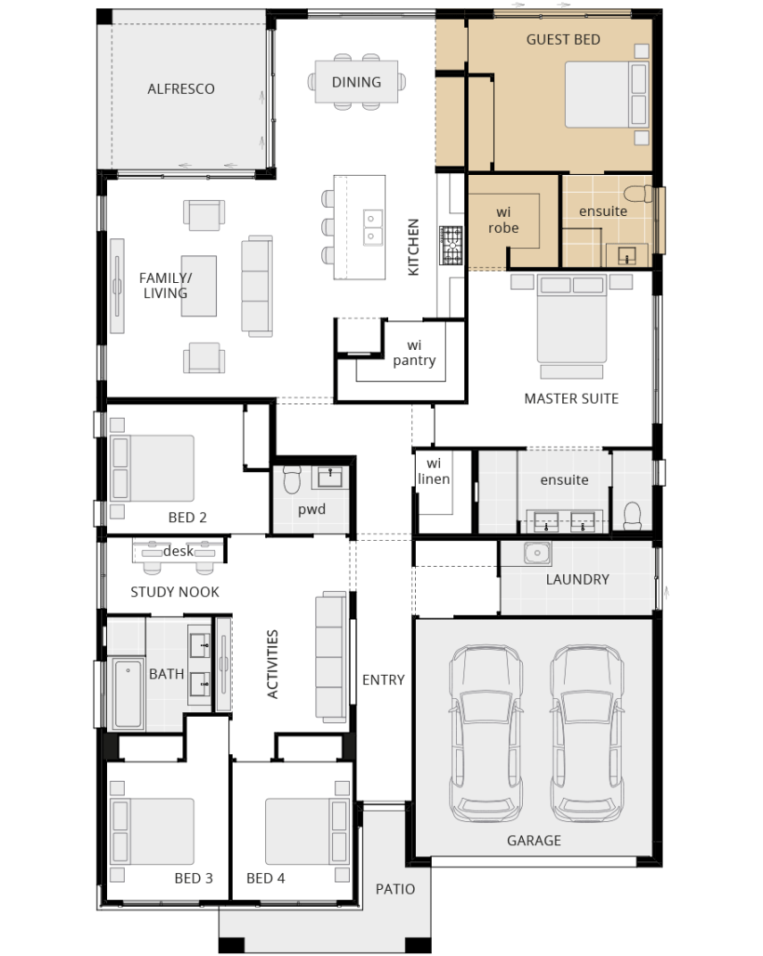 single storey home design san marino floorplan option guest bed ilo theatre rhs