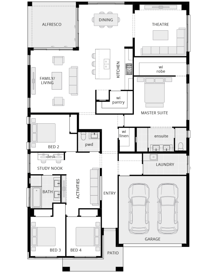 single storey home design san marino standard classic floorplan rhs