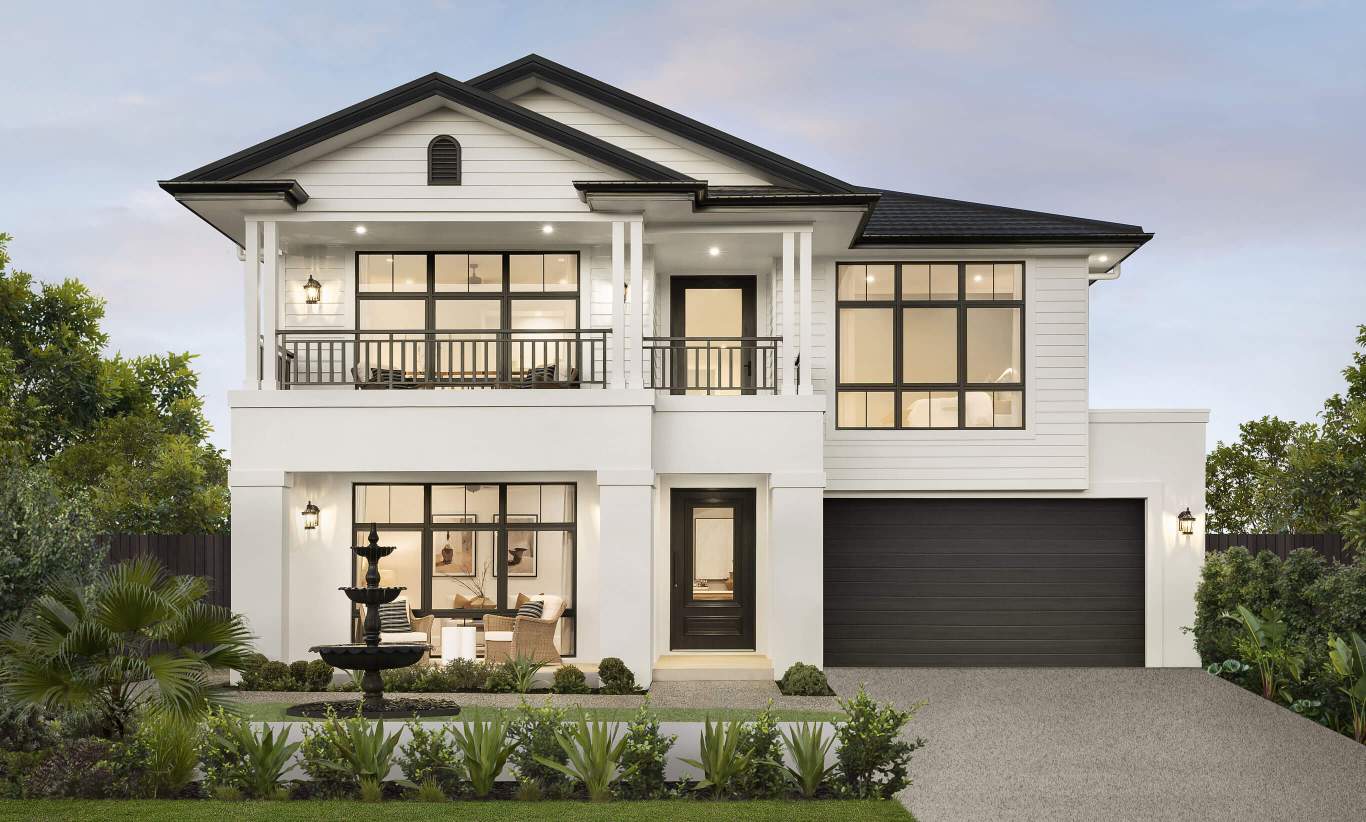 two storey home design saxonvale 42 hampton facade homeworld warnervale